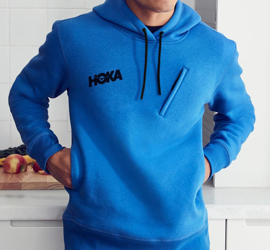 Hoka Australia One One Performance - Mens Hoodie Blue - HNPTZ-8016